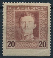 * 1917-1918 Károly Fejes Forgalmi Sor 20h Alul Fogazatlan Bélyeg - Andere & Zonder Classificatie