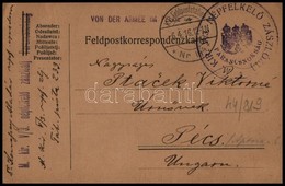 1916 Tábori Posta Levelezőlap 'M. KIR. V/3 NÉPFÖLKELŐ ZÁSZLÓALJ / PARANCSNOKSÁG' , 'K.D. Feldpoststation / Nr 144' - Other & Unclassified