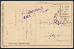 1918 Képeslap Hajópostával 'S.M.S. Prinz Eugen' - Andere & Zonder Classificatie