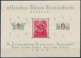 * 1938 Orbék Blokk Elfogazva, Alul Zöld Rákelcsík / Mi Block 2 Shifted Perforation And Green Paint Stripe - Other & Unclassified