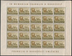 ** 1947 Roosevelt 20f 25-ös Teljes ív (apró Ráncok, Hibák, Törések / Minor Faults And Creases) - Other & Unclassified