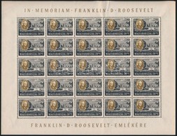 ** 1947 Roosevelt 70f 25-ös Teljes ív (apró Ráncok / Minor Faults) - Sonstige & Ohne Zuordnung