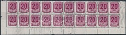 O 1950 Forint-fillér Portó (II) 20f 20-as ívsarki Tömb, Benne A 'FIÉLLR' Szedési Hiba - Autres & Non Classés