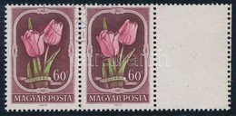 O 1951 Virág 60f Pár Jobb Oldali üresmezővel - Sonstige & Ohne Zuordnung