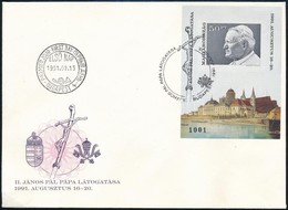 1991 II. János Pál Pápa Vágott Blokk FDC-n (6.500) - Autres & Non Classés