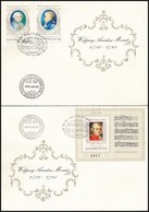 1991 Mozart Vágott Sor és Vágott Blokk 2 FDC-n (19.000) / Mi 4158-4159 Imperforate Set And Mi 216 Imperforate Block On 2 - Otros & Sin Clasificación