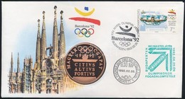 1992 Barcelona Emlékérem FDC érmés Boríték - Otros & Sin Clasificación