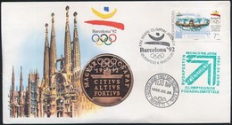 1992 Barcelonai Olimpia Bélyeges, érmés Boríték - Other & Unclassified