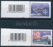 ** 1999/2000 NATO Bélyeg, 2005 Utánnyomat Vonalkóddal + 50 éves A Ferihegyi Repülőtér Vonalkódos Bélyeg - Autres & Non Classés