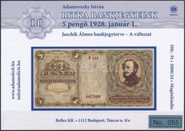 ** 2008/57 Ritka Bankjegyeink XVIII. - 5 Pengő Emlékív No 055 - Sonstige & Ohne Zuordnung