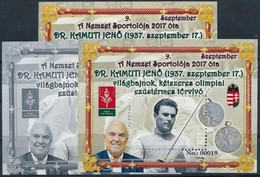 ** 2019 9. A Nemzet Sportolója Dr Kamuti Jenő 3 Db-os Emlékív Garnitúra No 0019 - Autres & Non Classés