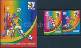 ** 2011 Labdarúgó-világbajnokság, Dél-Afrika (2010) Pár + Blokk,
Soccer World Cup, South Africa (2010) Pair + Block
Mi 3 - Autres & Non Classés