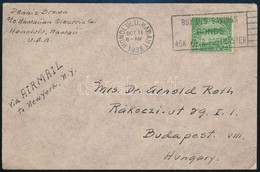 1938 Légi Levél Hawaiiról Budapestre - Andere & Zonder Classificatie