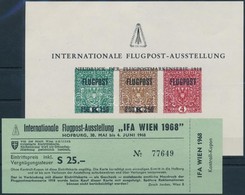 (*) 1968 IFA Nemzetközi Légiposta Bélyegkiállítás újnyomat Blokk + Belépőjegy - Other & Unclassified