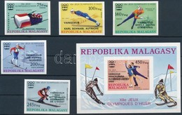 ** 1976 Olimpiai érmesek Vágott Sor Felülnyomással Mi 802-806 + Vágott Blokk 13 - Other & Unclassified