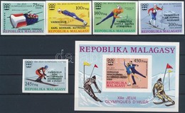 ** 1976 Olimpiai érmesek Vágott Sor Felülnyomással Mi 802-806 + Vágott Blokk 13 - Other & Unclassified