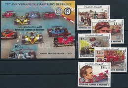 ** 1982 Franciaország Nagydíja Sor + Blokk,
Grand Prix Of France Set + Block
Mi 749-753 + Mi 34 - Other & Unclassified