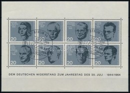 O 1964 Ellenállók Blokk Mi 3 Berlini Alkalmi Bélyegzéssel - Autres & Non Classés
