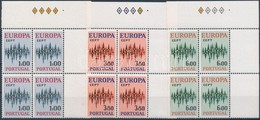 ** 1972 Európa CEPT Sor ívsarki 4-es Tömbökben Mi 1166-1168 (1E Papírránc / Paper Crease) - Andere & Zonder Classificatie