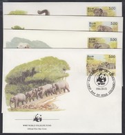 1986 WWF: Elefántok Sor 4 Db FDC-n Mi 753-756 - Andere & Zonder Classificatie