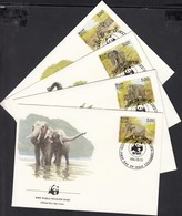 1986 WWF Elefántok Sor Mi 753-756 4 FDC - Sonstige & Ohne Zuordnung