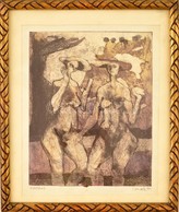 Czeizek György (1953-1980): Vizitáció. Rézkarc, Papír, Jelzett, üvegezett Keretben, 23×18,5 Cm - Autres & Non Classés