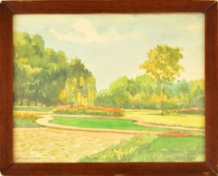 Hende Vince (1892-1957): Hévizi Park. Akvarell, Papír, Jelzett, üvegezett Keretben, 25×32 Cm - Sonstige & Ohne Zuordnung