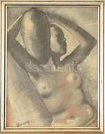 Herczeg Jelzéssel: Női Félakt. Vegyes Technika, Papír, üvegezett Keretben, 44×34 Cm - Autres & Non Classés