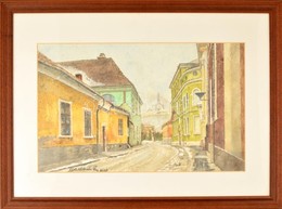 Madarász Tibor (1937-): Esztergom. Akvarell, Papír, Jelzett, üvegezett Keretben, 34×54 Cm - Sonstige & Ohne Zuordnung