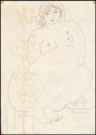 Reich Károly (1922-1988): Ülő Női Akt. Tus-akvarell, Papír, Jelzett, 29×20,5 Cm - Sonstige & Ohne Zuordnung
