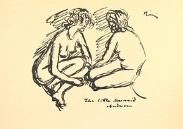 1913 Rippl-Rónai József (1861-1927): Ülő Aktok. Cinkográfia, Papír, Jelzett A Cinkográfián, 26×35,5 Cm (A 200 Példányban - Sonstige & Ohne Zuordnung