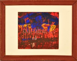 Somlai Vilma (1938-2007): Őszi Táj. Tempera, Papír, Jelzés Nélkül, Keretben, 27×30 Cm - Sonstige & Ohne Zuordnung