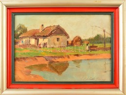 Zórád Géza (1886-1944): Paraszt Ház A Vízparton. Olaj, Karton, Jelzett, Keretben, 17×25 Cm - Sonstige & Ohne Zuordnung