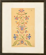 Monogramos Jelzéssel: Magyar Hímzés. Akvarell, Papír, üvegezett Keretben, 22×12,5 Cm - Sonstige & Ohne Zuordnung