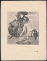 Franz Von Bayros (1866-1924): Die Witwe. A Der Toilettentisch Mappából Klisé, Papír, Jelzés Nélkül, 12,5×12,5 Cm - Otros & Sin Clasificación
