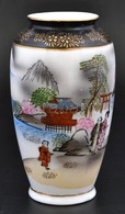Kínai Porcelán Váza, Kézzel Festett, Jelzett, Kis Kopásnyomokkal, M: 16,5 Cm - Other & Unclassified