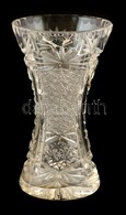 Csiszolt ólomkristály Kisváza, Jelzés Nélküli, Apró Karcolásokkal  M:15,3 Cm - Glass & Crystal