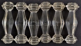 6 Db üveg Késbak, Sérülésekkel, H: 11 Cm - Glass & Crystal