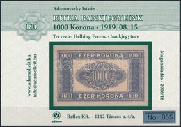 2006 Ritka Bankjegyeink 1.000 Korona Hátoldal Emlék Képeslap No 055 - Ohne Zuordnung