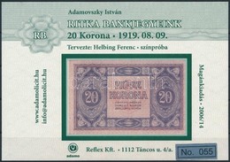 2006 Ritka Bankjegyeink 20 Korona Hátoldal Emlék Képeslap
No 055 - Ohne Zuordnung