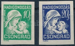 ** Csongrád 1941 10f és 20f Hadigondozás Bélyegek Használatlan, Fogazatlan Próbanyomatai - Sin Clasificación