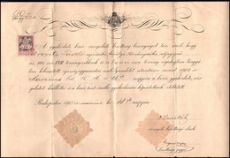 1901 Bp., Önálló Bírói Tisztség Gyakorlására Jogosító Oklevél Vavrik Béla Aláírásával - Unclassified