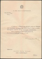 1942 Keresztes-Fischer Ferenc (1881-1948) Belügyminiszter által Saját Kézzel Aláírt Rendőrfelügyelői Kinevezés Erdős Bél - Non Classés