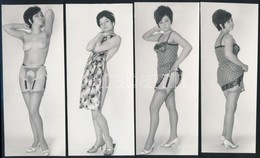 Cca 1973 Böbe Incselkedős Kedvében, Szolidan Erotikus Felvételek, 7 Db Vintage Fotó, 15x6,5 Cm - Andere & Zonder Classificatie