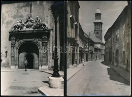 Cca 1950-1960 Sopron, Városrészletek, 4 Db Fotó, 8×13 és 10×15 Cm - Sonstige & Ohne Zuordnung