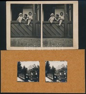 Cca 1939 Sztereo Fényképek, 2 Db Vintage Fényképpár, Kartonra Felragasztva, 4,5x4,5 Cm és 8,6x5,9 Cm, Karton 8,5x17,5 Cm - Autres & Non Classés