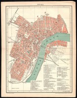 Cca 1910 Szeged Térképe, Rajzolta: Kogutowicz Manó, Kiadja: Pallas Részvénytársaság Nyomdája, 24×42 Cm - Autres & Non Classés