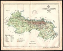 1897 Szerém Vármegye Térképe, Tervezte: Gönczy Pál, Kiadja: Posner Károly Lajos és Fia, 24×29 Cm - Sonstige & Ohne Zuordnung