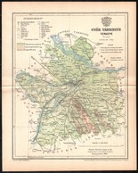 1894 Győr Vármegye Térképe, Tervezte: Gönczy Pál, Kiadja: Posner Károly Lajos és Fia, 24×29 Cm - Sonstige & Ohne Zuordnung