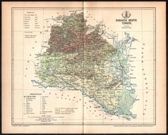 1893 Baranya Vármegye Térképe, Tervezte: Gönczy Pál, Kiadja: Posner Károly Lajos és Fia, 24×29 Cm - Autres & Non Classés